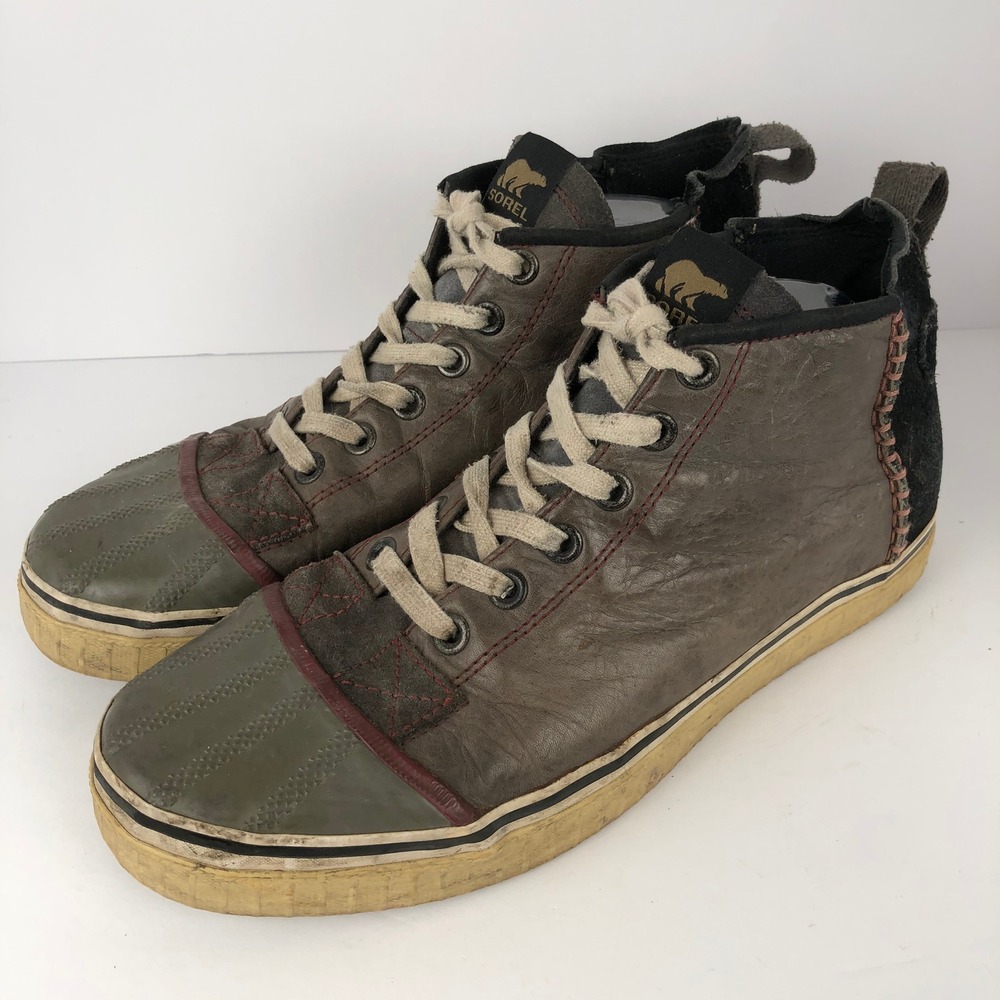 Sorel Sentry Chukka Waterproof Hi-Top Sneakers Men's Sz 11 Olive Brown Shoes